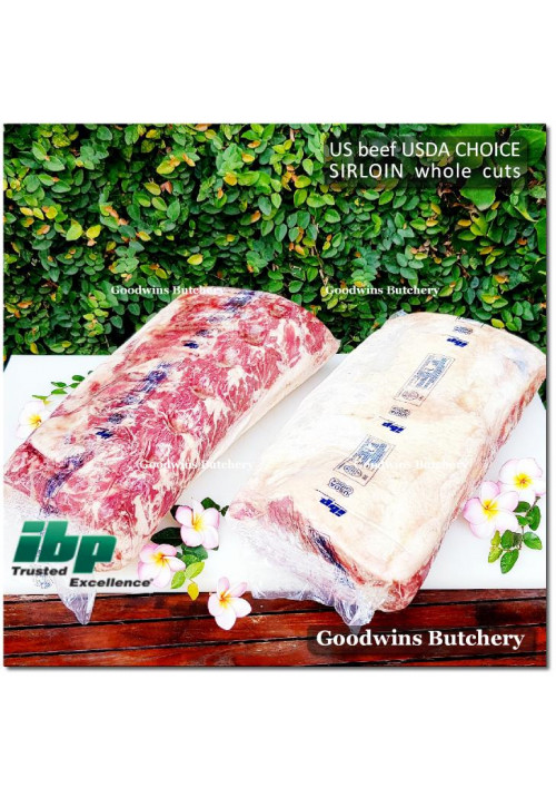 Beef Sirloin America USDA US CHOICE (Striploin / Porterhouse / Has Luar) frozen whole cuts +/- 6 kg/pc (price/kg) brand IBP available